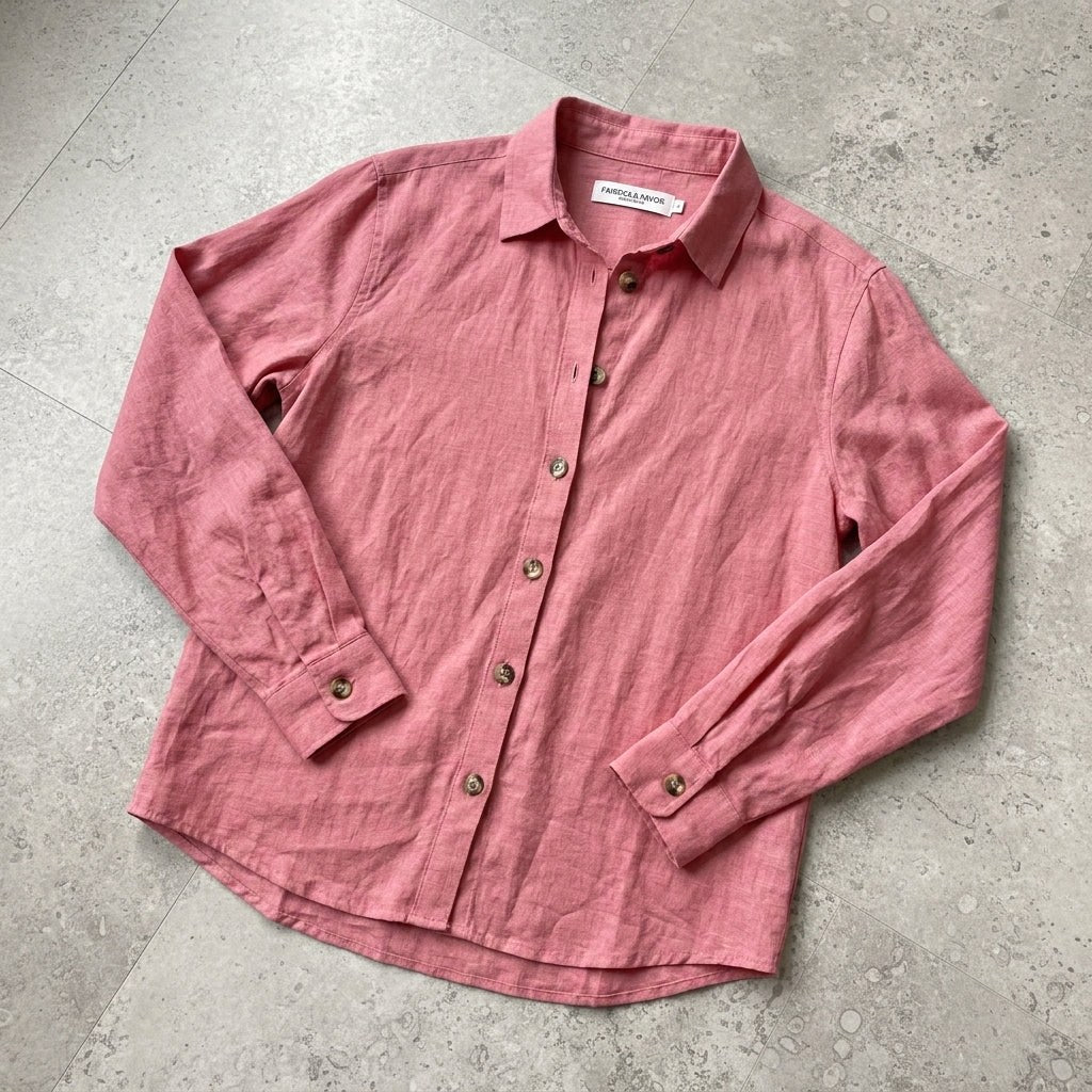 Suzanne | Women's Linen Blend Blouse with Classic Collar, Relaxed Fit Shirt | My Sweet Wardrobe
