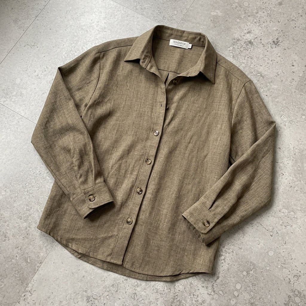 Suzanne | Women's Linen Blend Blouse with Classic Collar, Relaxed Fit Shirt | My Sweet Wardrobe