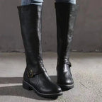 Sylvia | Women's Orthopedic Leather Knee-High Boots, Block Heel Autumn Boots | My Sweet Wardrobe