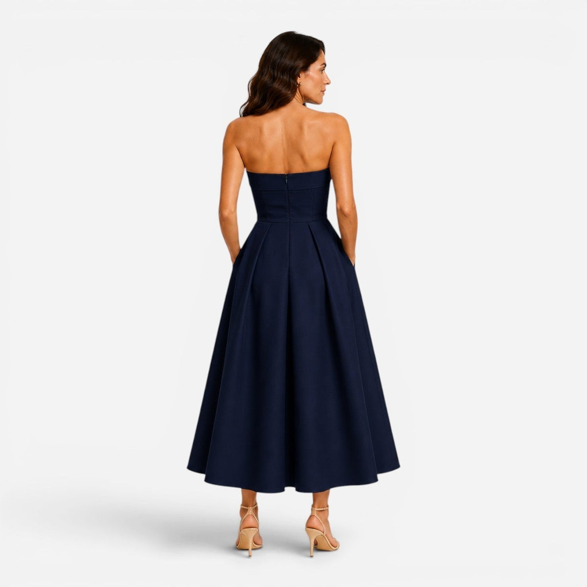 Juliette | Women's Pleated Midi Dress, Strapless Occasion Dress | My Sweet Wardrobe
