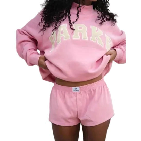 Thea | Women's Mock Neck Knit Sweatshirt, Varsity Letter Jumper | My Sweet Wardrobe