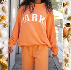 Thea | Women's Mock Neck Knit Sweatshirt, Varsity Letter Jumper | My Sweet Wardrobe