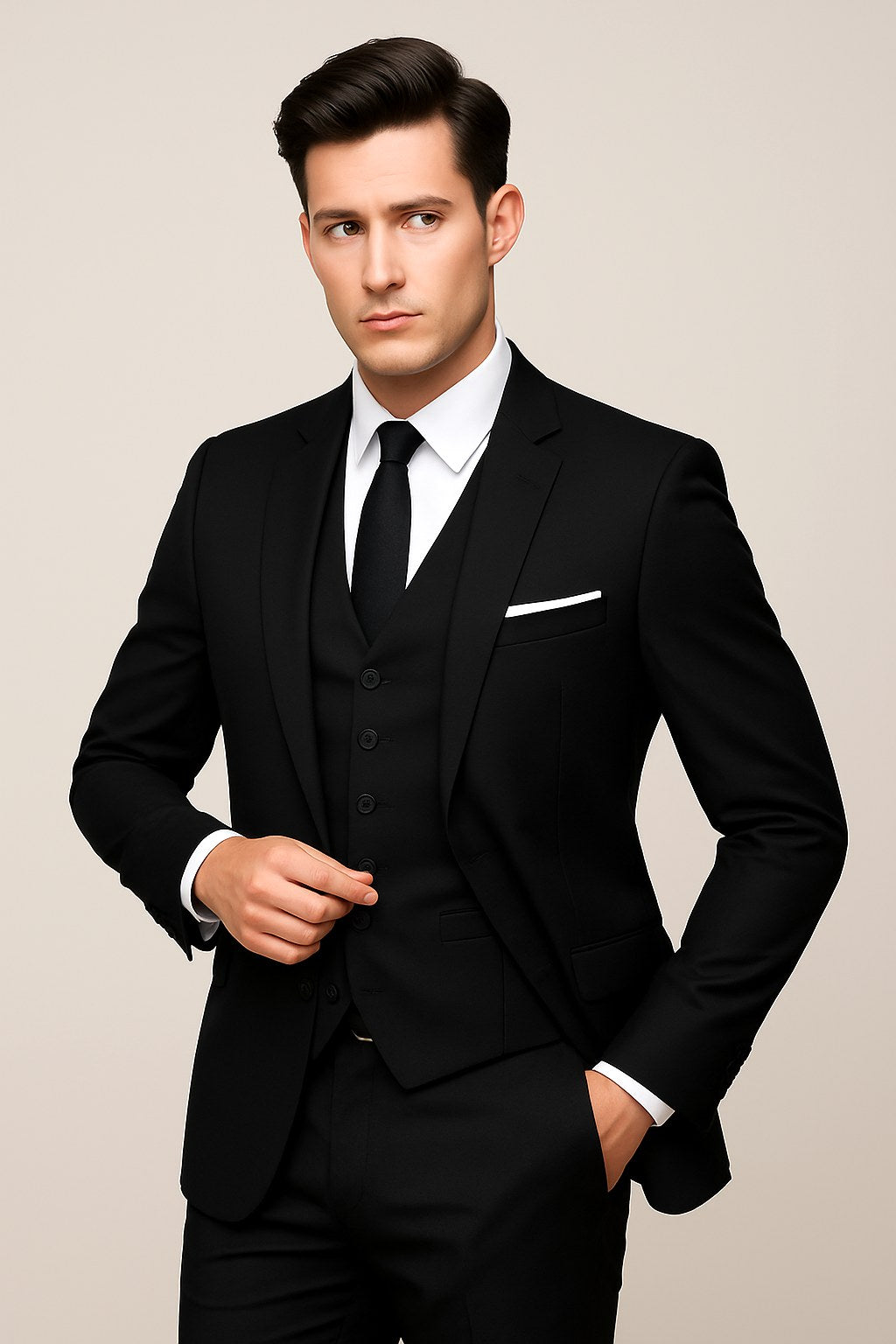 Theo | Men's Three-Piece Formal Suit, Jacket Waistcoat Trouser Suit | My Sweet Wardrobe | Grey