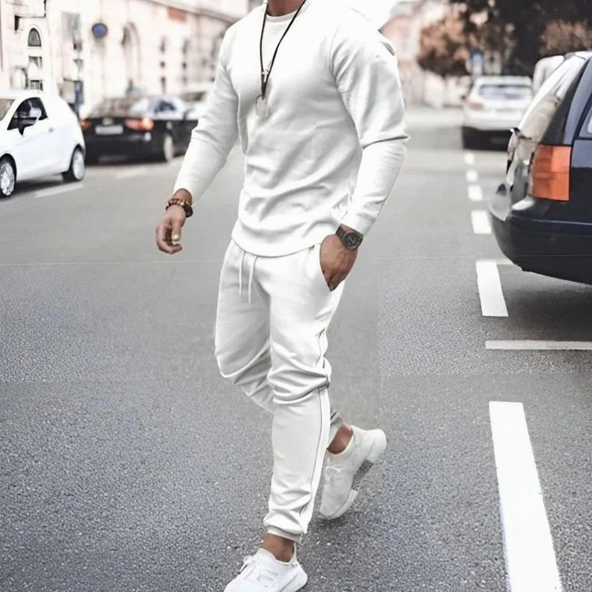 Theodor | Men's Long-Sleeve Tracksuit, Two-Piece Jogger Set | My Sweet Wardrobe | Green