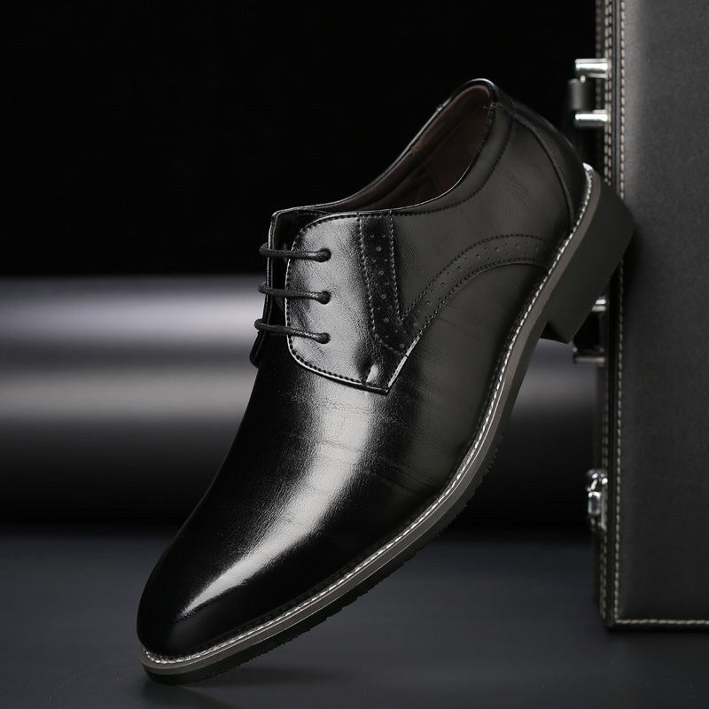 Thomas | Men's Lace-Up Shoes with Brogue Details, Elegant Business Shoes | My Sweet Wardrobe | Black