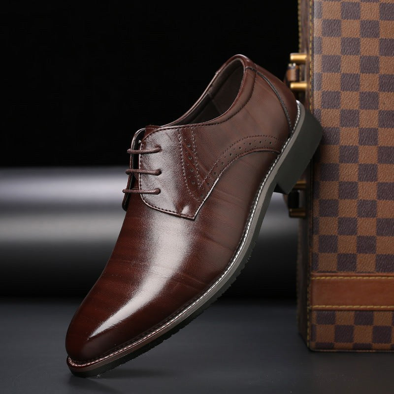Thomas | Men's Lace-Up Shoes with Brogue Details, Elegant Business Shoes | My Sweet Wardrobe | Black