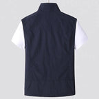 Tobias | Men's Waistcoat with Stand Collar, Quick-Dry & Breathable Functional Gilet | My Sweet Wardrobe | Navy Blue