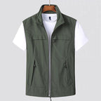 Tobias | Men's Waistcoat with Stand Collar, Quick-Dry & Breathable Functional Gilet | My Sweet Wardrobe | Navy Blue