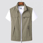 Tobias | Men's Waistcoat with Stand Collar, Quick-Dry & Breathable Functional Gilet | My Sweet Wardrobe | Navy Blue
