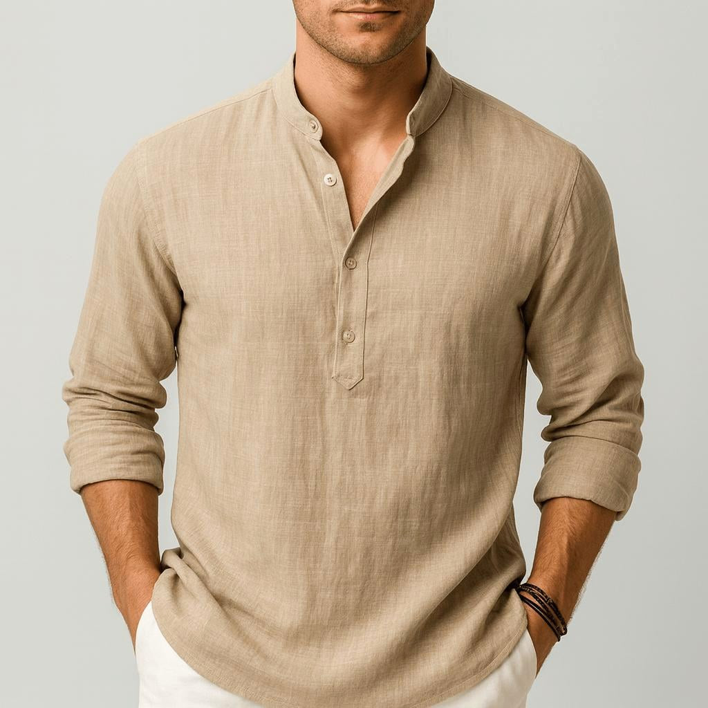 Thomas | Men's Linen Shirt with a Classic Collar – an Elegant Summer Shirt | My Sweet Wardrobe