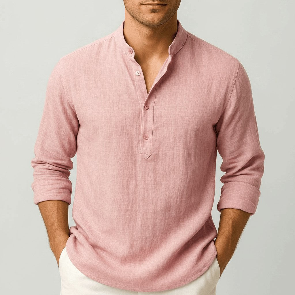 Thomas | Men's Linen Shirt with a Classic Collar – an Elegant Summer Shirt | My Sweet Wardrobe
