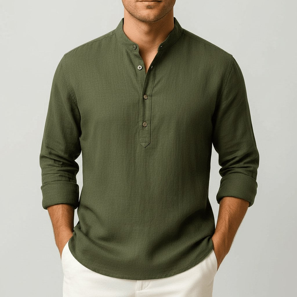 Thomas | Men's Linen Shirt with a Classic Collar – an Elegant Summer Shirt | My Sweet Wardrobe