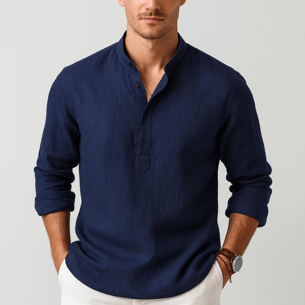 Thomas | Men's Linen Shirt with a Classic Collar – an Elegant Summer Shirt | My Sweet Wardrobe