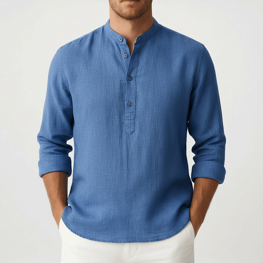 Thomas | Men's Linen Shirt with a Classic Collar – an Elegant Summer Shirt | My Sweet Wardrobe