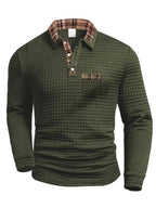 Torsten | Men's Polo Shirt with Check Pattern, Classic Check Polo Shirt | My Sweet Wardrobe | Dark Blue