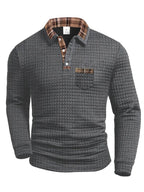 Torsten | Men's Polo Shirt with Check Pattern, Classic Check Polo Shirt | My Sweet Wardrobe | Dark Blue