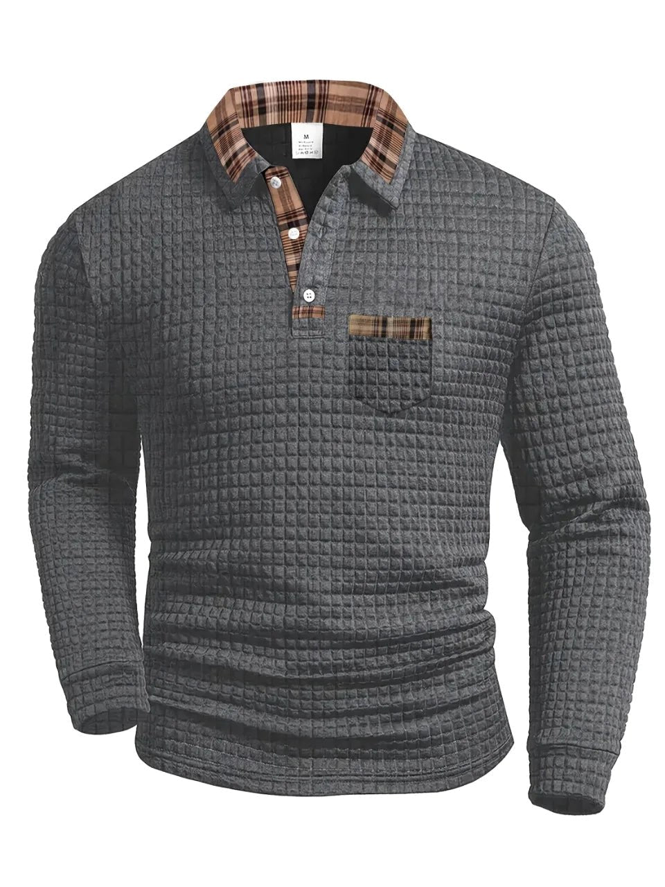 Torsten | Men's Polo Shirt with Check Pattern, Classic Check Polo Shirt | My Sweet Wardrobe | Dark Blue