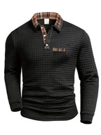 Torsten | Men's Polo Shirt with Check Pattern, Classic Check Polo Shirt | My Sweet Wardrobe | Dark Blue