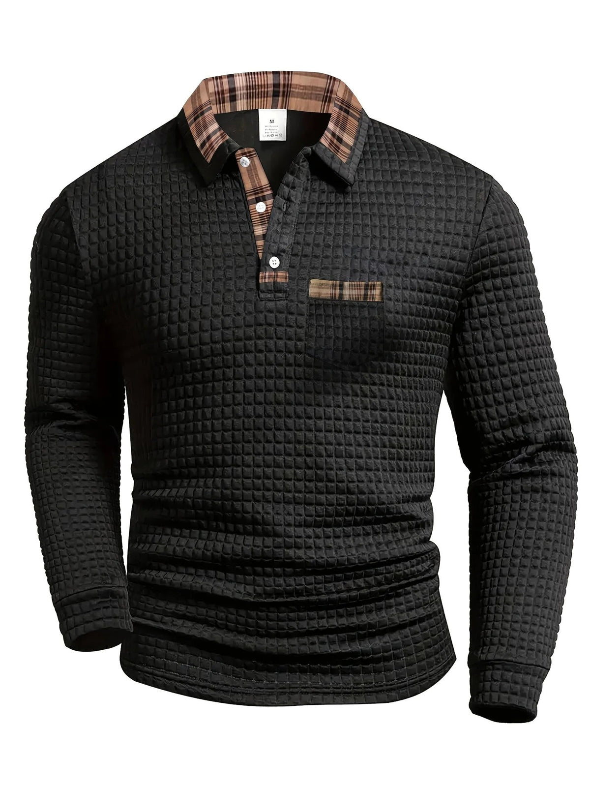 Torsten | Men's Polo Shirt with Check Pattern, Classic Check Polo Shirt | My Sweet Wardrobe | Dark Blue