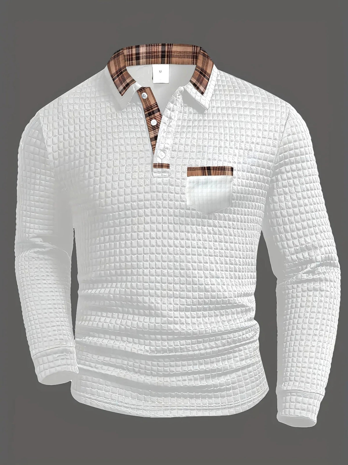 Torsten | Men's Polo Shirt with Check Pattern, Classic Check Polo Shirt | My Sweet Wardrobe | Dark Blue