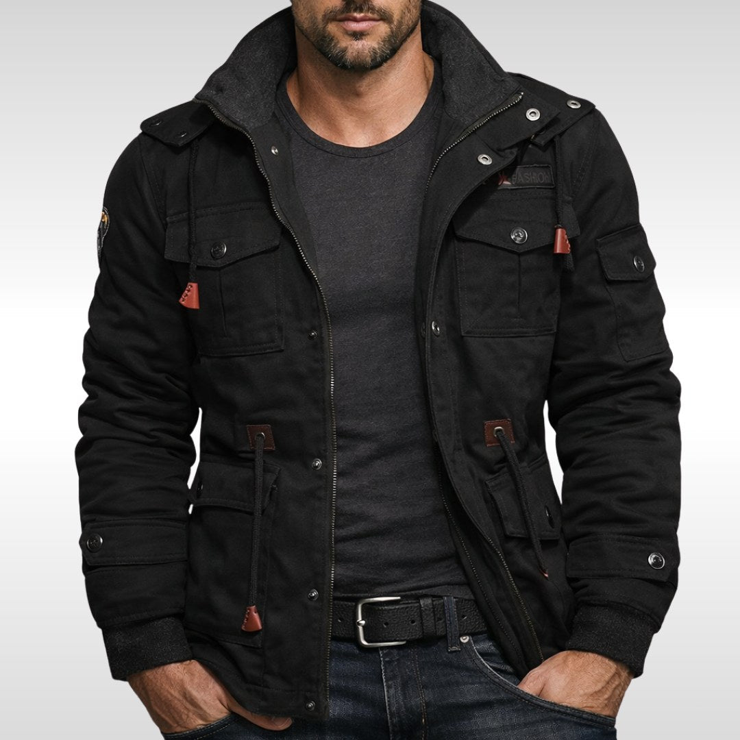 Trevor | Men's Insulated Winter Jacket, Practical Warmth Coat | My Sweet Wardrobe | Black