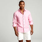 Trevor | Men's Long Sleeve Linen Shirt, Vintage Tailored Shirt | Dressific