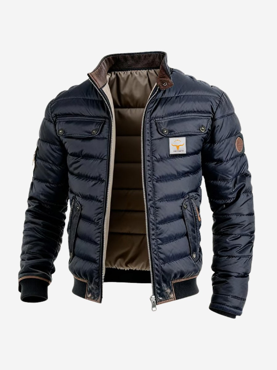 Trevor | Men's Quilted Jacket with Relaxed Fit, Lightweight Autumn Jacket | My Sweet Wardrobe | Navy Blue