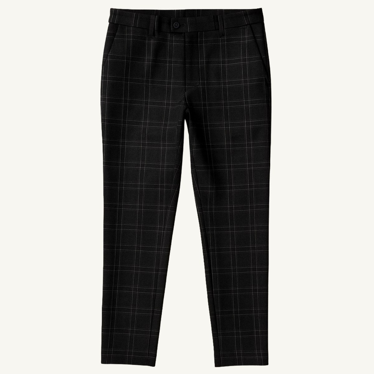 Tristan | Men's Checked Slim Fit Trousers, Smart Casual Trousers | Dressific | Black
