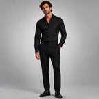 Tristan | Men's Checked Slim Fit Trousers, Smart Casual Trousers | Dressific | Dark Gray