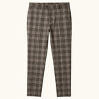 Tristan | Men's Checked Slim Fit Trousers, Smart Casual Trousers | Dressific | Khaki