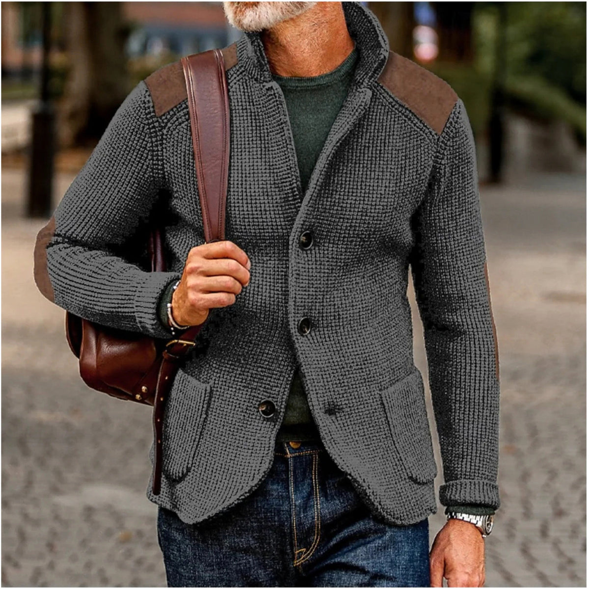 Tristan | Men's Knitted Cardigan, Warm Layering Cardigan | My Sweet Wardrobe