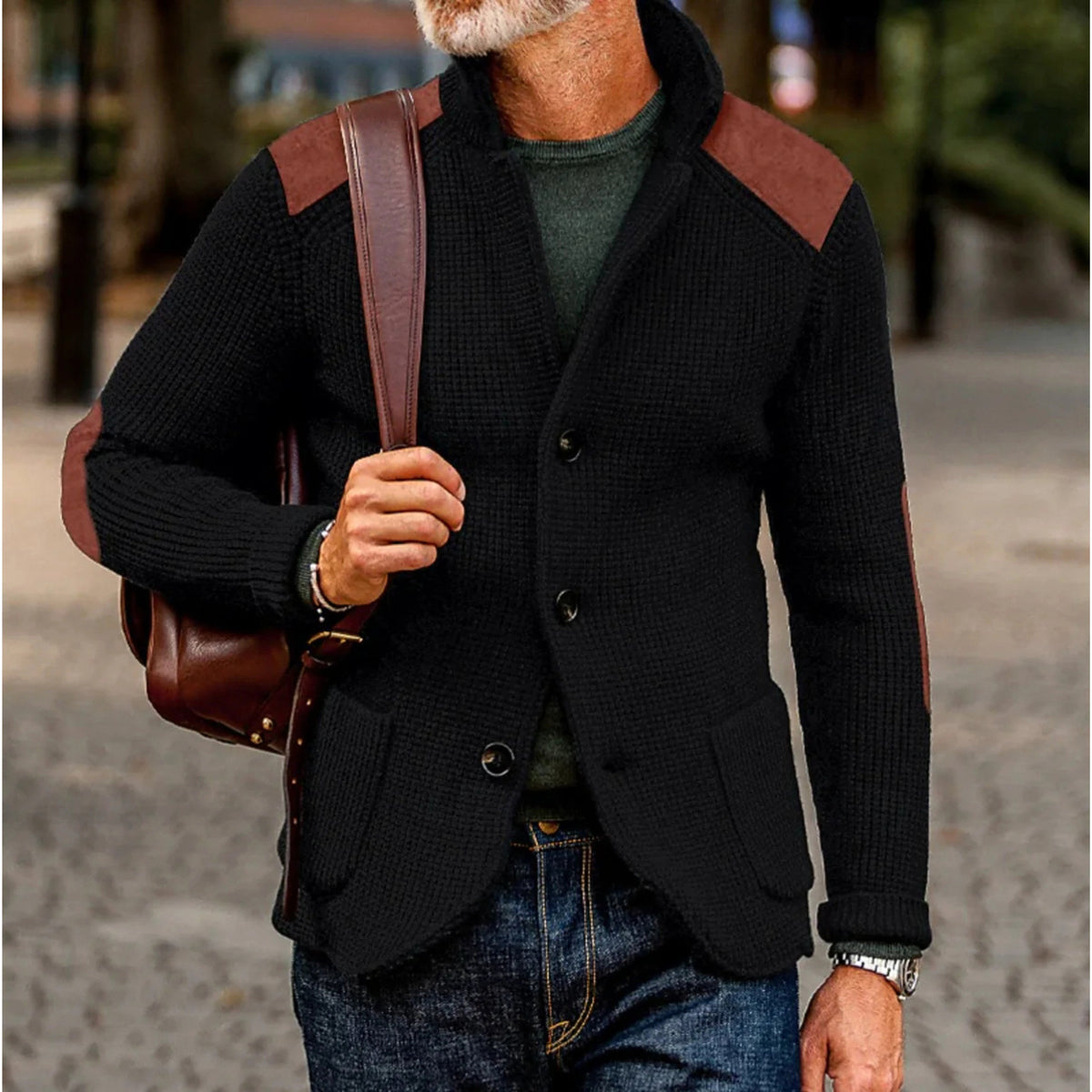 Tristan | Men's Knitted Cardigan, Warm Layering Cardigan | My Sweet Wardrobe