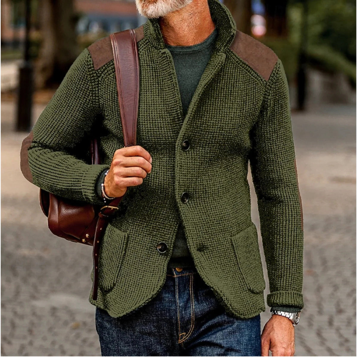 Tristan | Men's Knitted Cardigan, Warm Layering Cardigan | My Sweet Wardrobe
