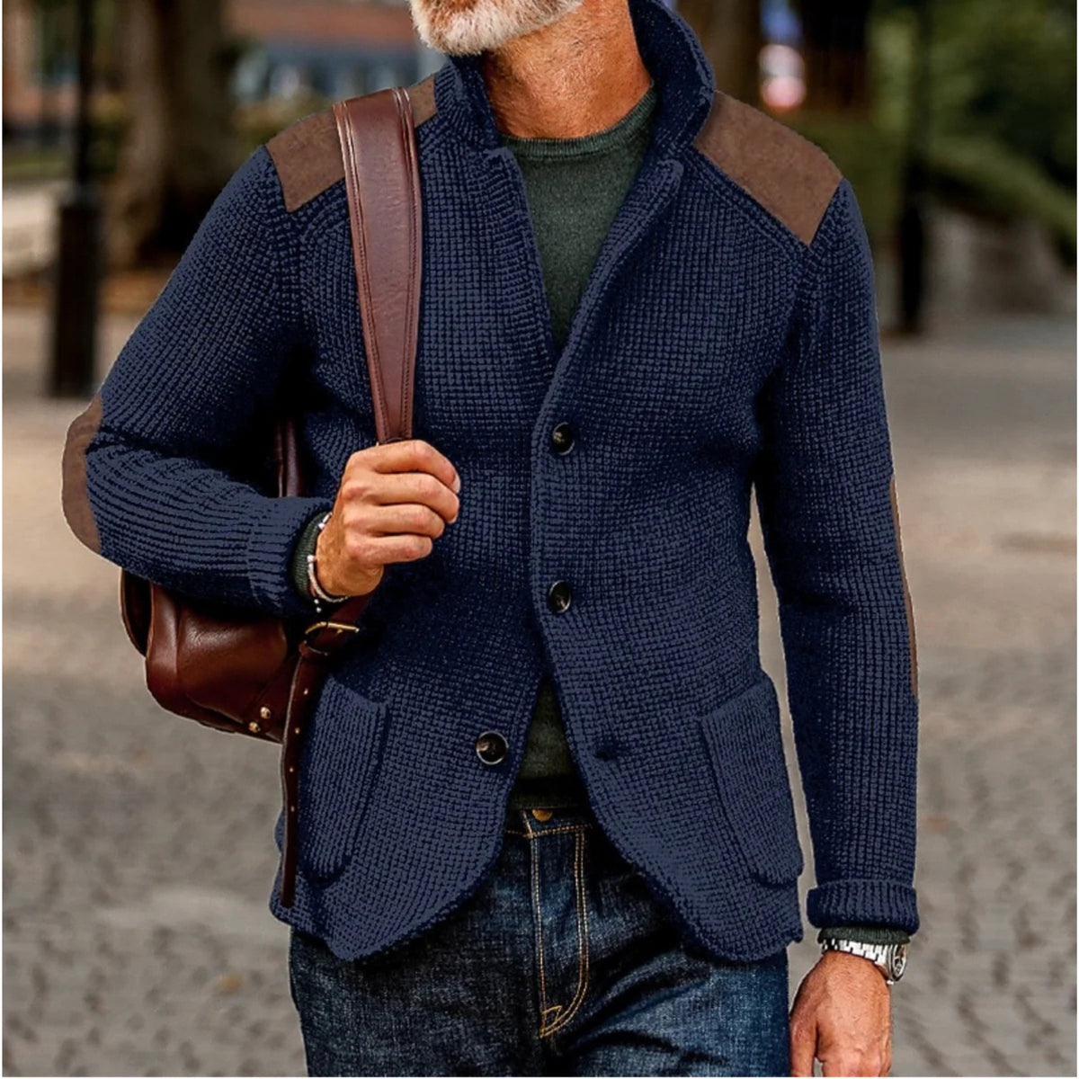 Tristan | Men's Knitted Cardigan, Warm Layering Cardigan | My Sweet Wardrobe