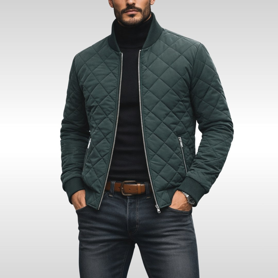 Tristan | Men's Quilted Jacket, Lightweight Autumn Coat | My Sweet Wardrobe | Turquoise