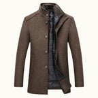 Tucker | Men's Wool Blend Tailored Trench Coat, Classic Formal Coat | My Sweet Wardrobe