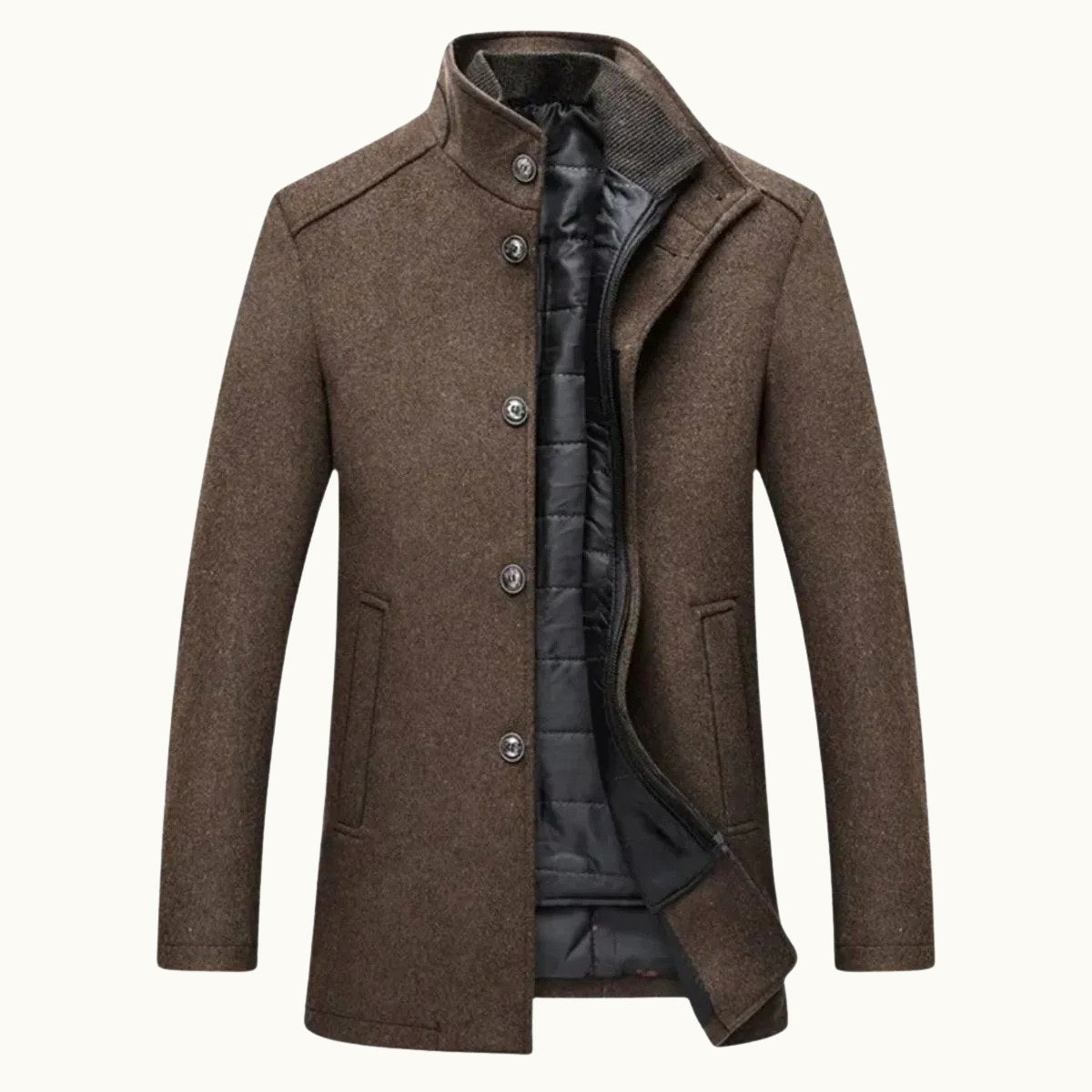 Tucker | Men's Wool Blend Tailored Trench Coat, Classic Formal Coat | My Sweet Wardrobe