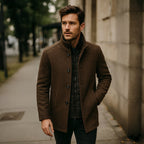 Tucker | Men's Wool Blend Tailored Trench Coat, Classic Formal Coat | My Sweet Wardrobe