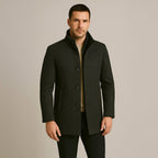 Tucker | Men's Wool Blend Tailored Trench Coat, Classic Formal Coat | My Sweet Wardrobe