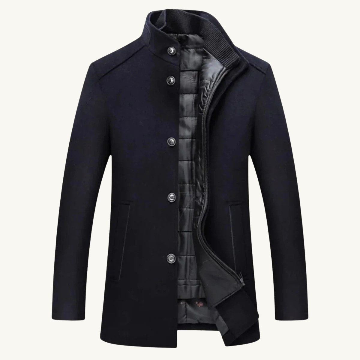 Tucker | Men's Wool Blend Tailored Trench Coat, Classic Formal Coat | My Sweet Wardrobe