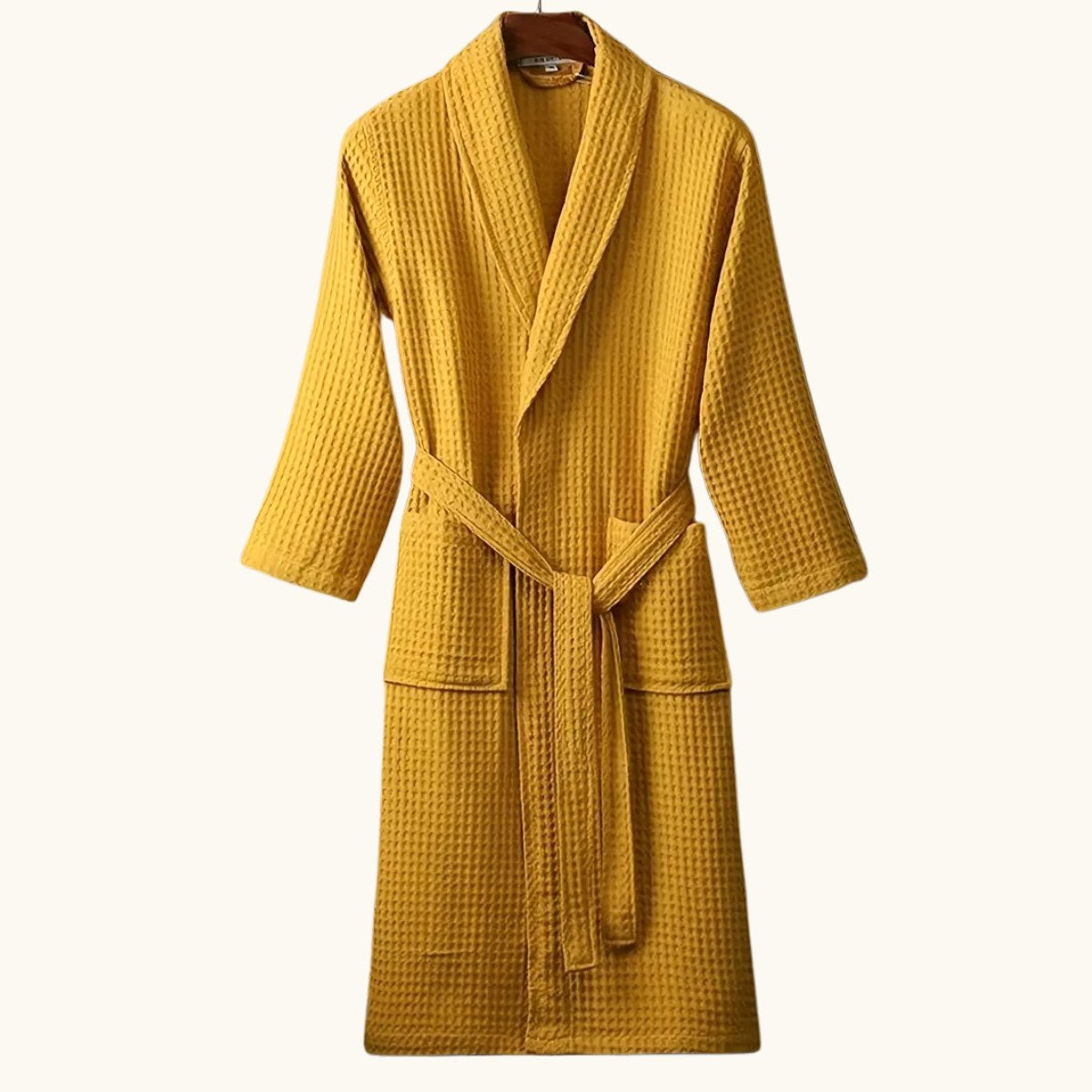 Tyler | Men's Cotton Waffle Lightweight Bathrobe, Spa Robe with Belt | Dressific | White