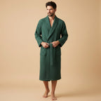 Tyler | Men's Cotton Waffle Lightweight Bathrobe, Spa Robe with Belt | Dressific