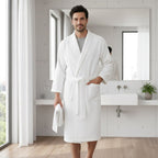 Tyler | Men's Cotton Waffle Lightweight Bathrobe, Spa Robe with Belt | Dressific