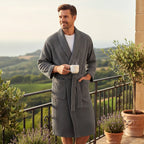 Tyler | Men's Cotton Waffle Lightweight Bathrobe, Spa Robe with Belt | Dressific