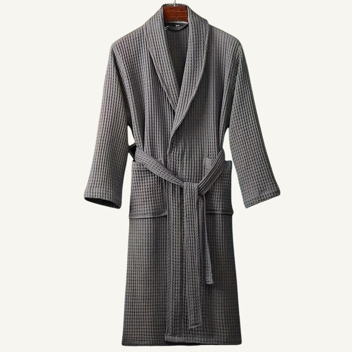 Tyler | Men's Cotton Waffle Lightweight Bathrobe, Spa Robe with Belt | Dressific