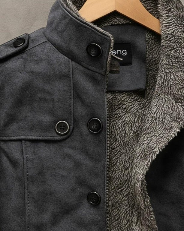 Tyler | Men's Fleece-Lined Coat, Warm Autumn Coat | My Sweet Wardrobe | Brown