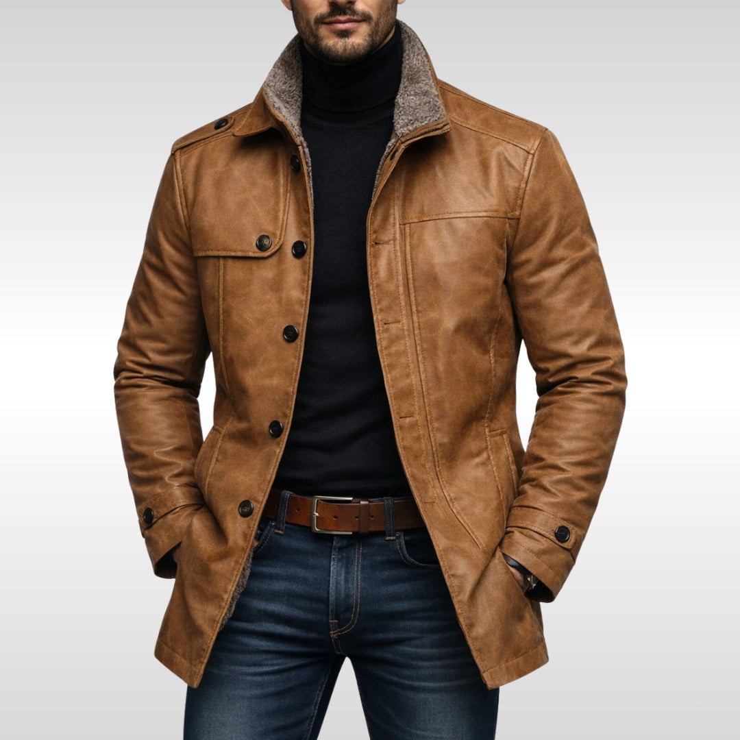 Tyler | Men's Fleece-Lined Coat, Warm Autumn Coat | My Sweet Wardrobe