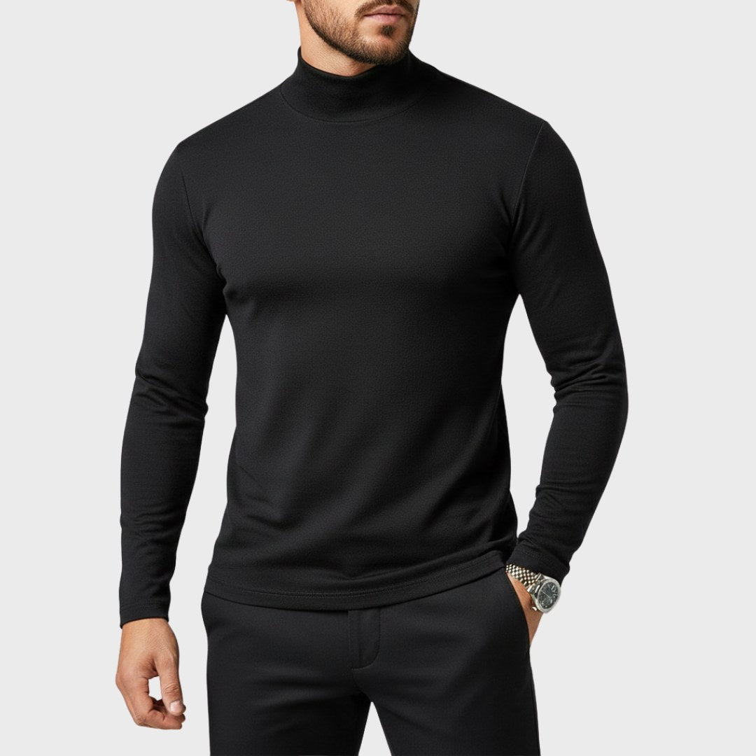 Uwe | Men's Turtleneck Jumper with Slim Fit, Elegant Autumn Jumper | My Sweet Wardrobe | Black