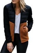 Valerie | Women's Lightweight Puffer Jacket, Fleece-Lined Autumn Coat | My Sweet Wardrobe | Black