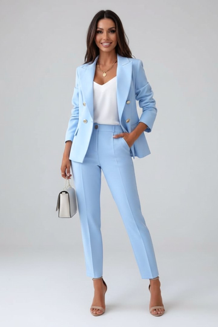 Valerie | Women's Tailored Blazer Suit, High-Waisted Trouser Suit | My Sweet Wardrobe | Pink
